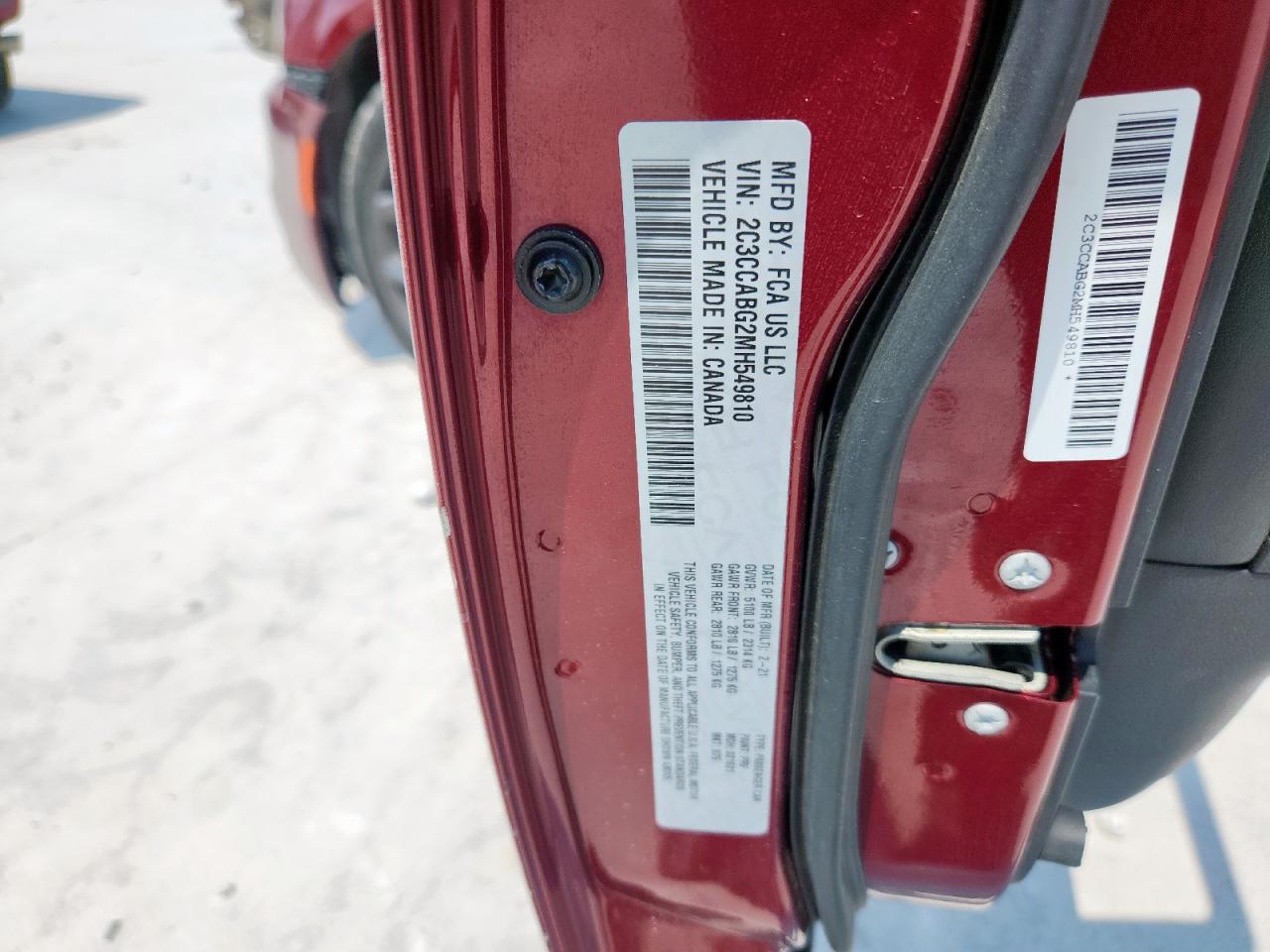 2021 Chrysler 300 S VIN: 2C3CCABG2MH549810 Lot: 70753235