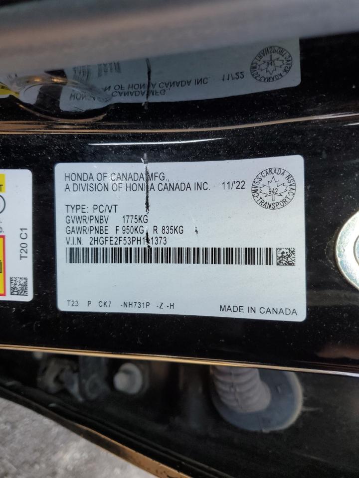 2023 Honda Civic Sport VIN: 2HGFE2F53PH101373 Lot: 69972195