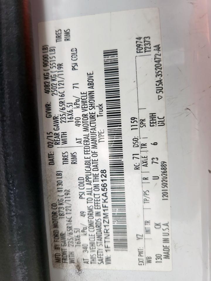 2015 Ford Transit T-250 VIN: 1FTNR1ZM1FKA56128 Lot: 69591455