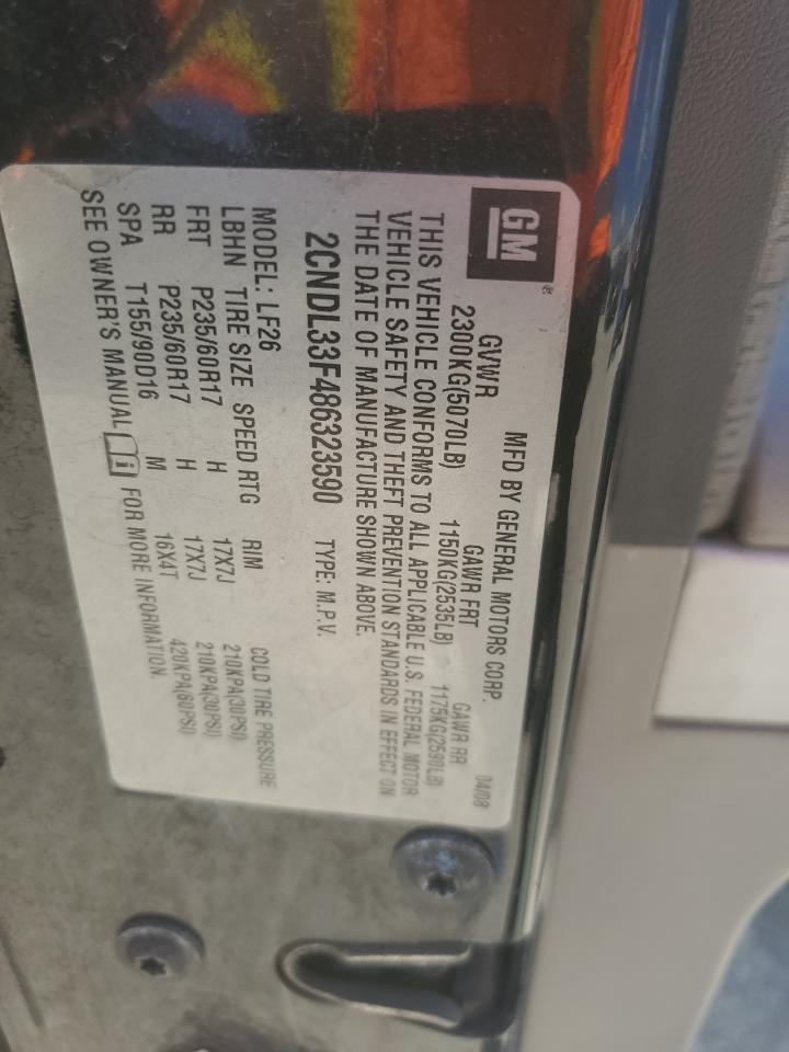 2008 Chevrolet Equinox Lt VIN: 2CNDL33F486323590 Lot: 70013815