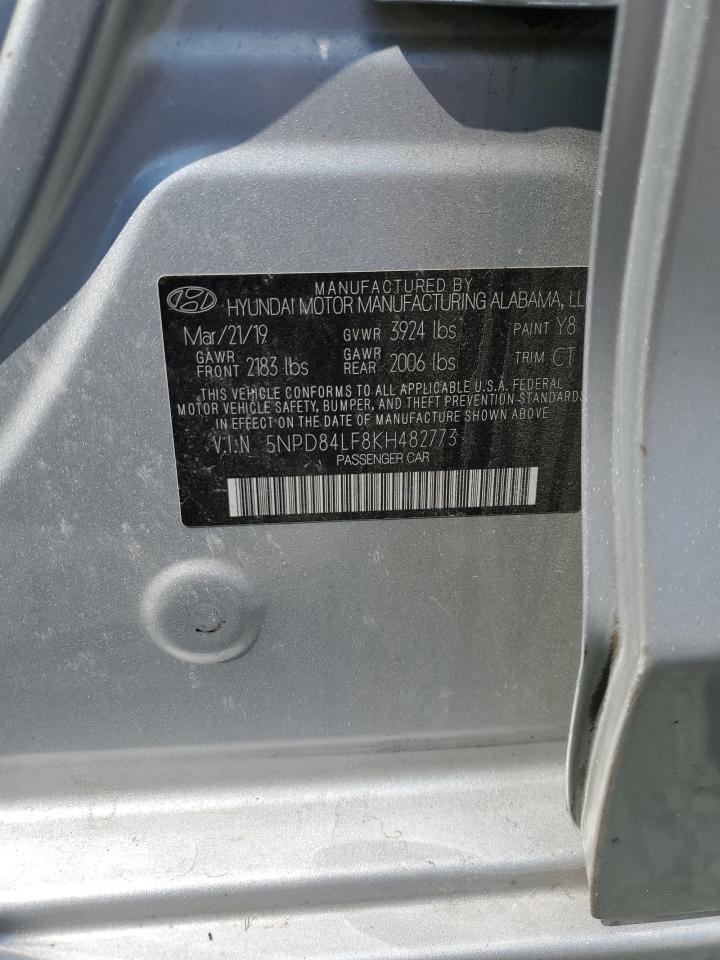 2019 Hyundai Elantra Sel VIN: 5NPD84LF8KH482773 Lot: 68465455