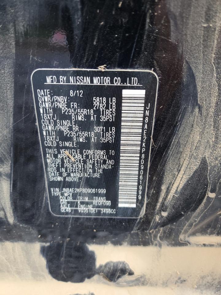 2013 Nissan Quest S VIN: JN8AE2KP8D9061999 Lot: 69685465