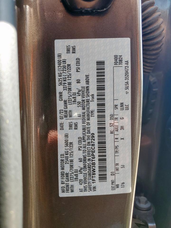 2023 Ford F350 Super Duty VIN: 1FT8W3BT6PEC87299 Lot: 66925475