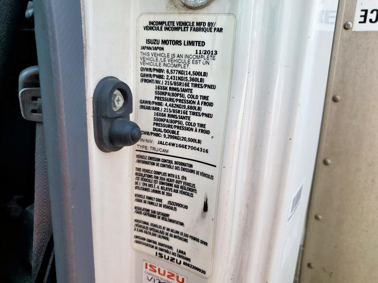 2014 Isuzu Npr Hd VIN: JALC4W166E7004316 Lot: 69296145