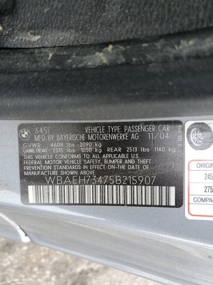 2005 BMW 645 Ci Automatic VIN: WBAEH73475B215907 Lot: 69237705