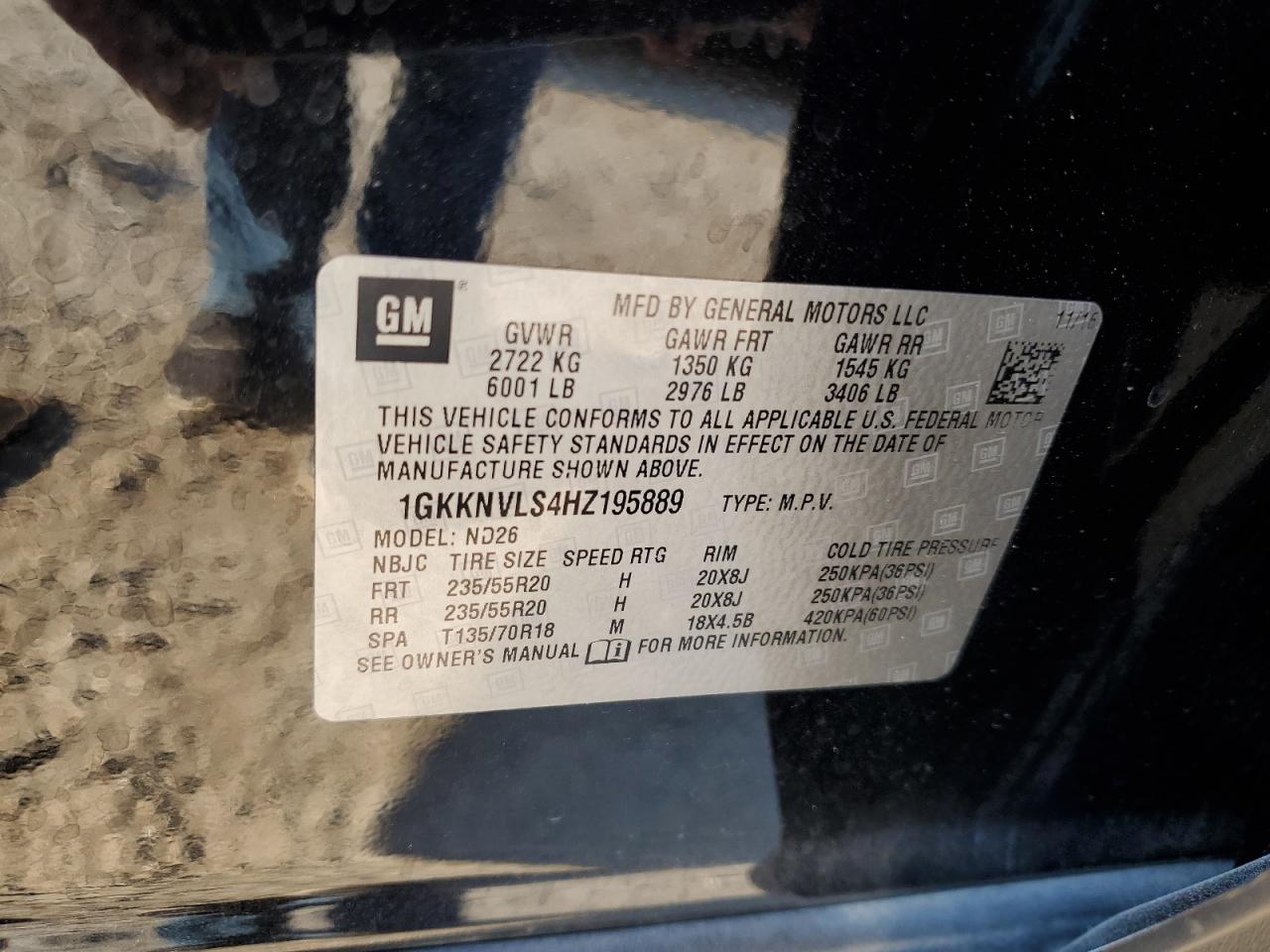 2017 GMC Acadia All Terrain VIN: 1GKKNVLS4HZ195889 Lot: 67907455