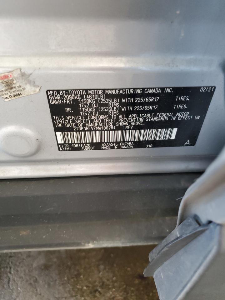 2021 Toyota Rav4 Xle VIN: 2T3P1RFV7MW186284 Lot: 70092485