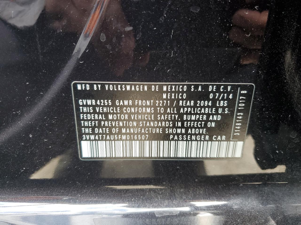 2015 Volkswagen Gti VIN: 3VW4T7AU5FM016507 Lot: 70504415