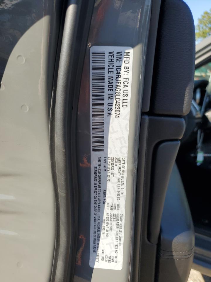 2020 Jeep Grand Cherokee Laredo VIN: 1C4RJFAG8LC423074 Lot: 70165355