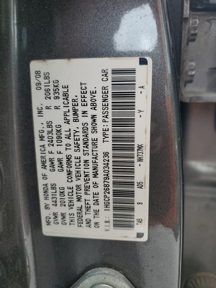 2009 Honda Accord Exl VIN: 1HGCP26879A034236 Lot: 69914035