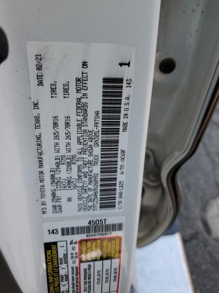 2021 Toyota Tacoma Double Cab VIN: 5TFCZ5AN6MX260992 Lot: 69774155