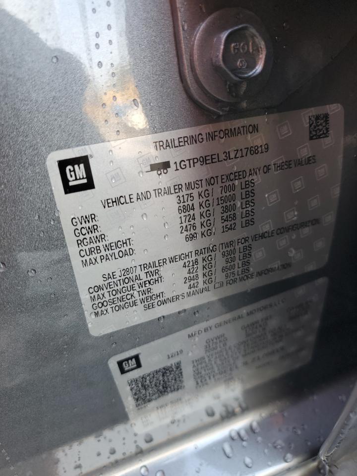 2020 GMC Sierra K1500 At4 VIN: 1GTP9EEL3LZ176819 Lot: 70003955