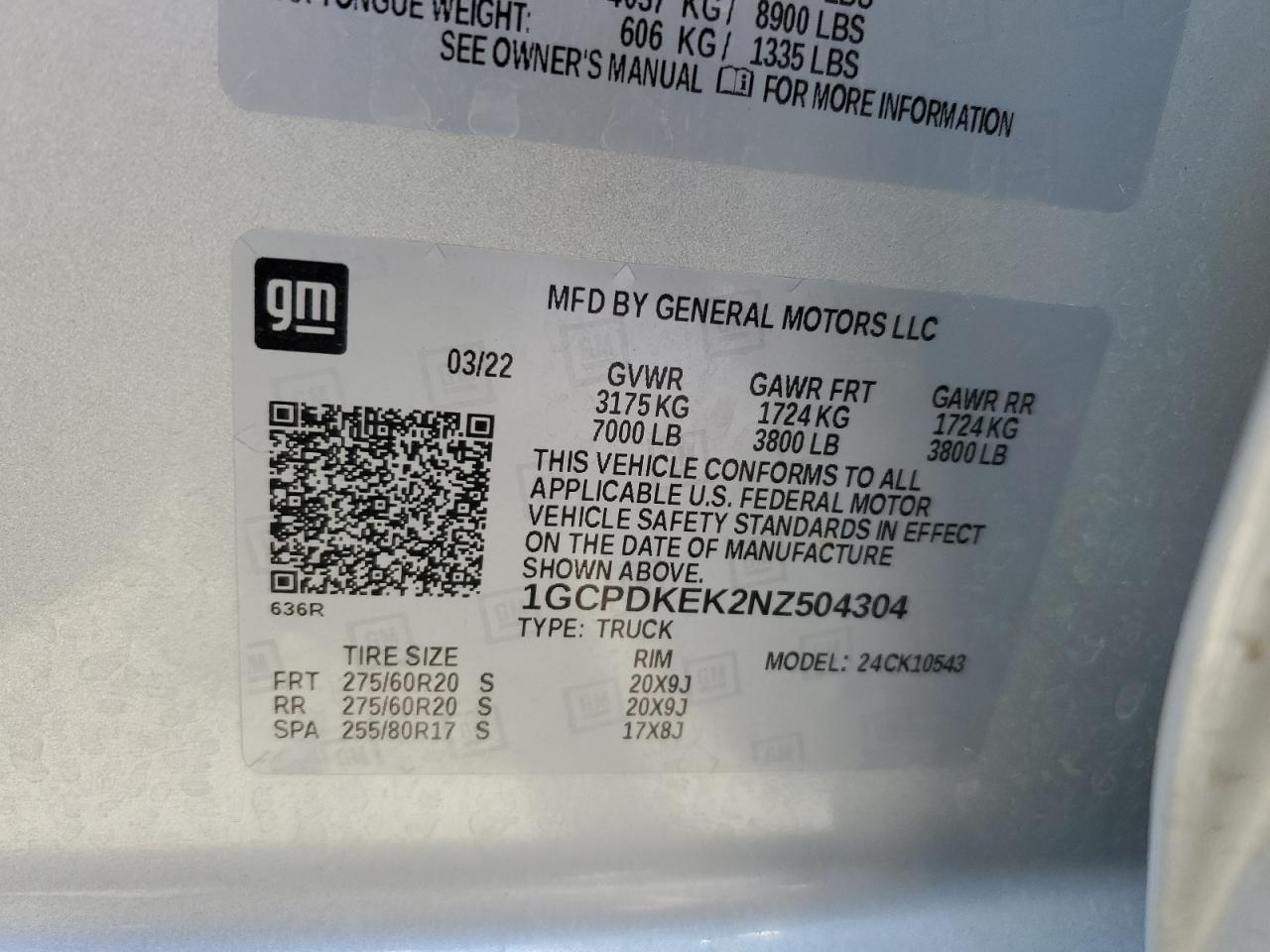 2022 Chevrolet Silverado K1500 Lt-L VIN: 1GCPDKEK2NZ504304 Lot: 69821845