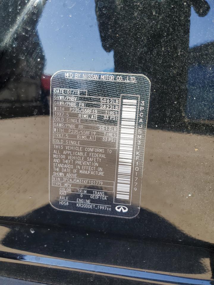 2019 Infiniti Qx50 Essential VIN: 3PCAJ5M31KF101779 Lot: 70201735