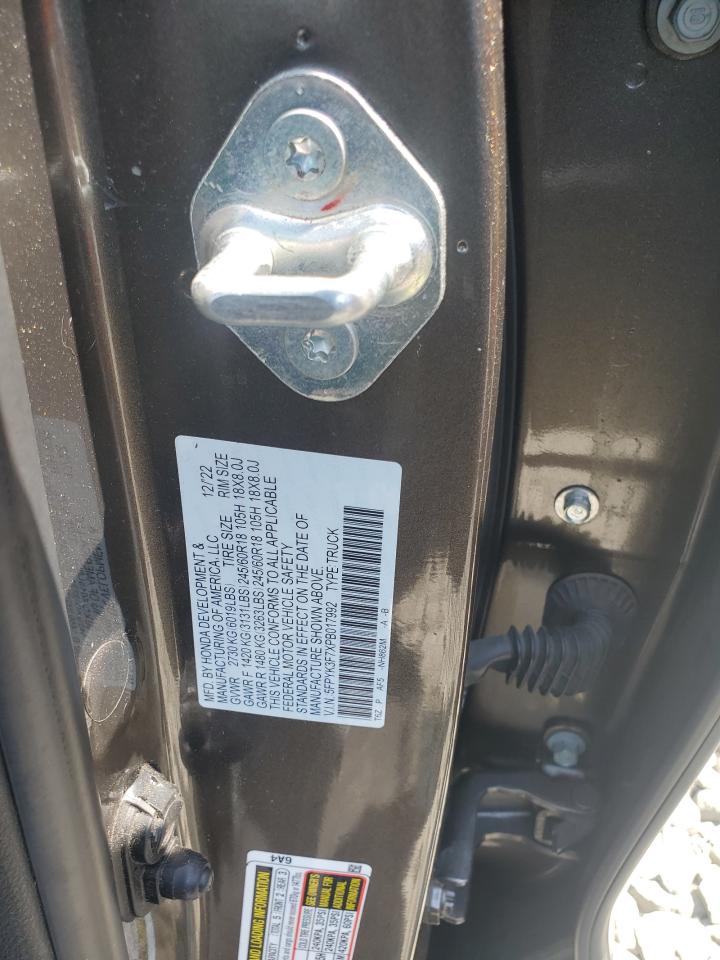 2023 Honda Ridgeline Rtl-E VIN: 5FPYK3F7XPB017992 Lot: 69255615