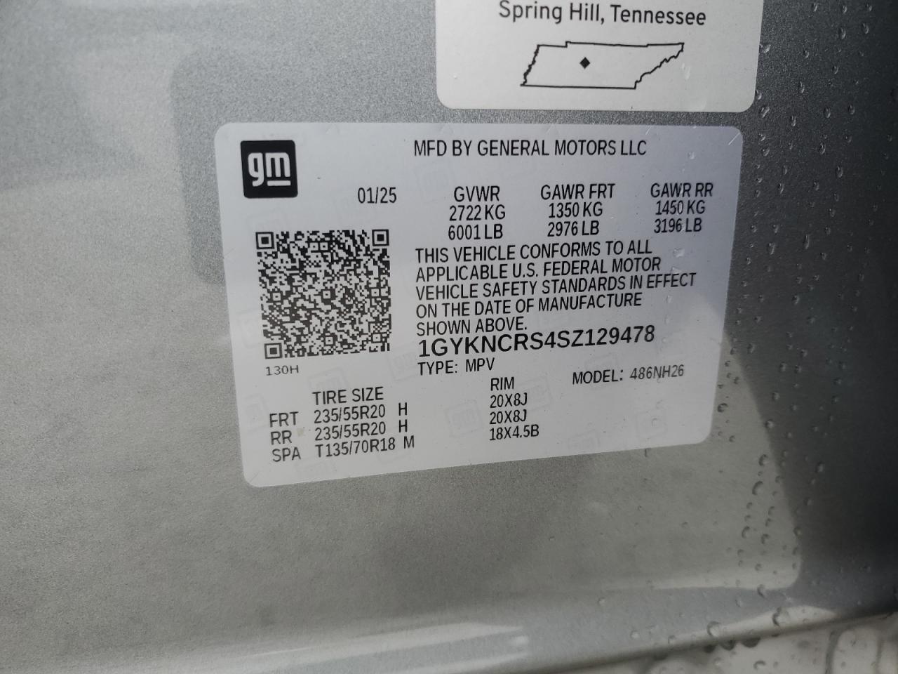 2025 Cadillac Xt5 Premium Luxury VIN: 1GYKNCRS4SZ129478 Lot: 66677435