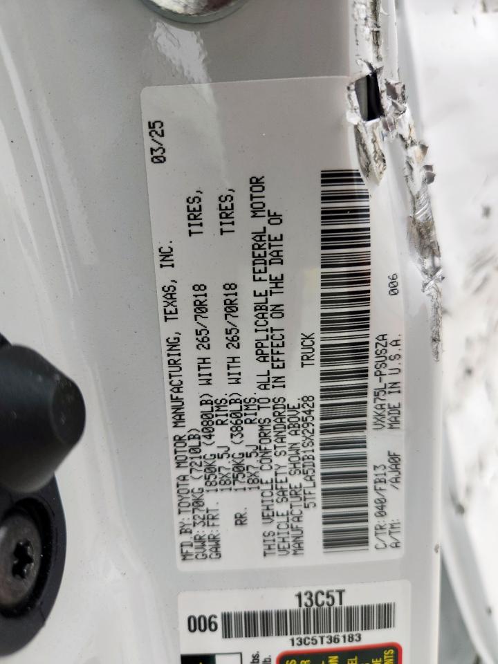 2025 Toyota Tundra Crewmax Sr VIN: 5TFLA5DB1SX295428 Lot: 69769205