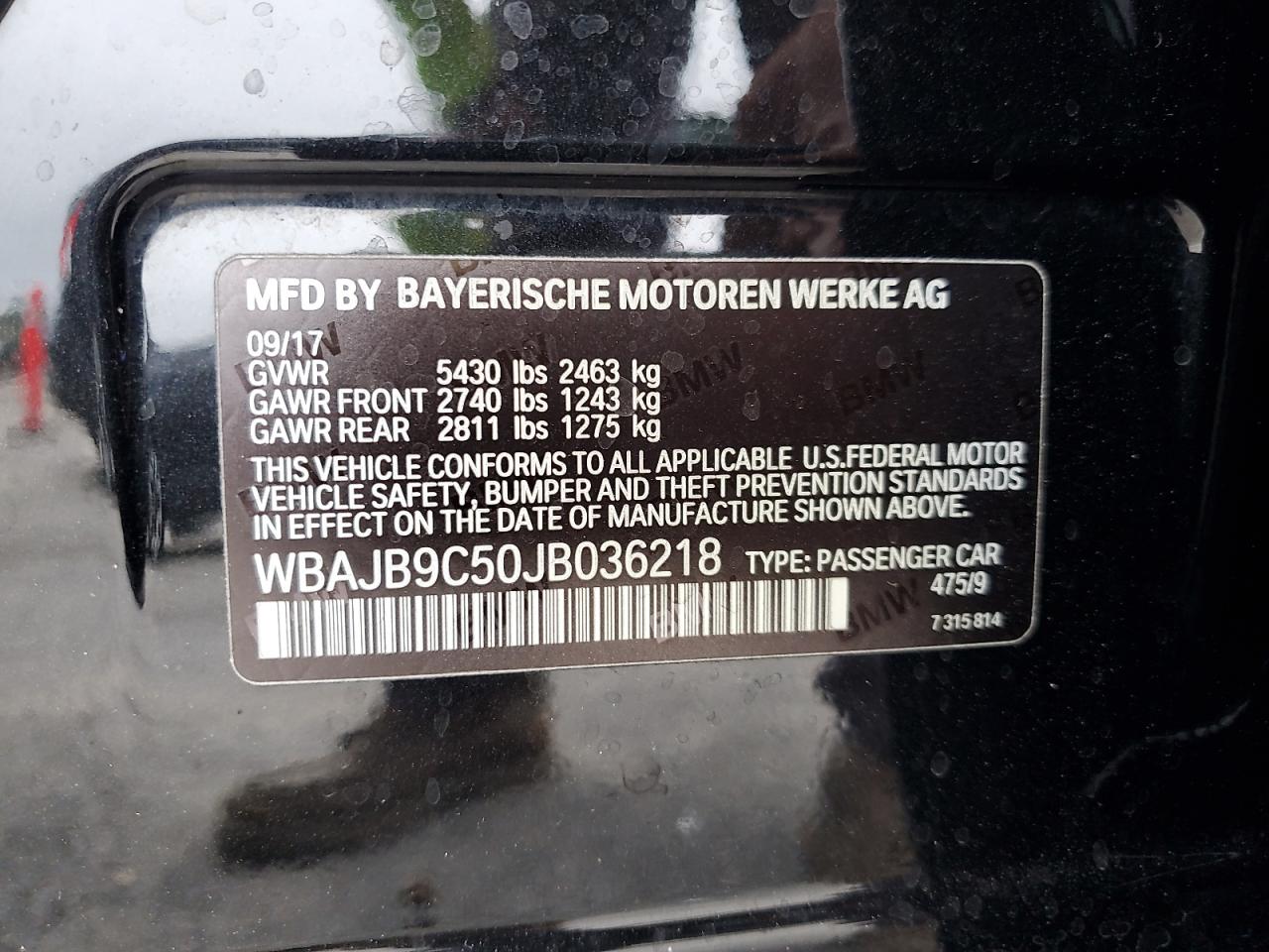 2018 BMW M550Xi VIN: WBAJB9C50JB036218 Lot: 67625745