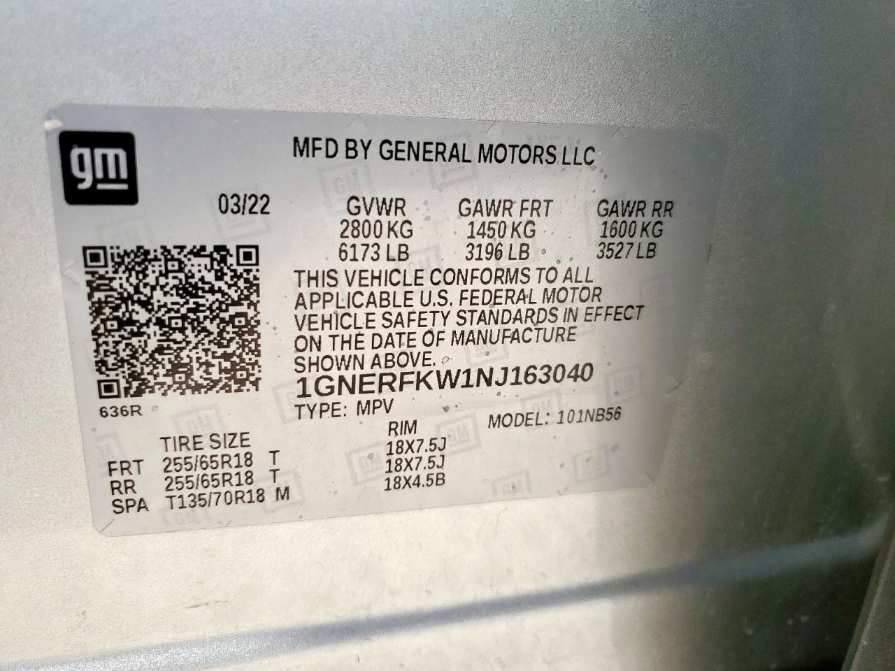 2022 Chevrolet Traverse Ls VIN: 1GNERFKW1NJ163040 Lot: 70875845