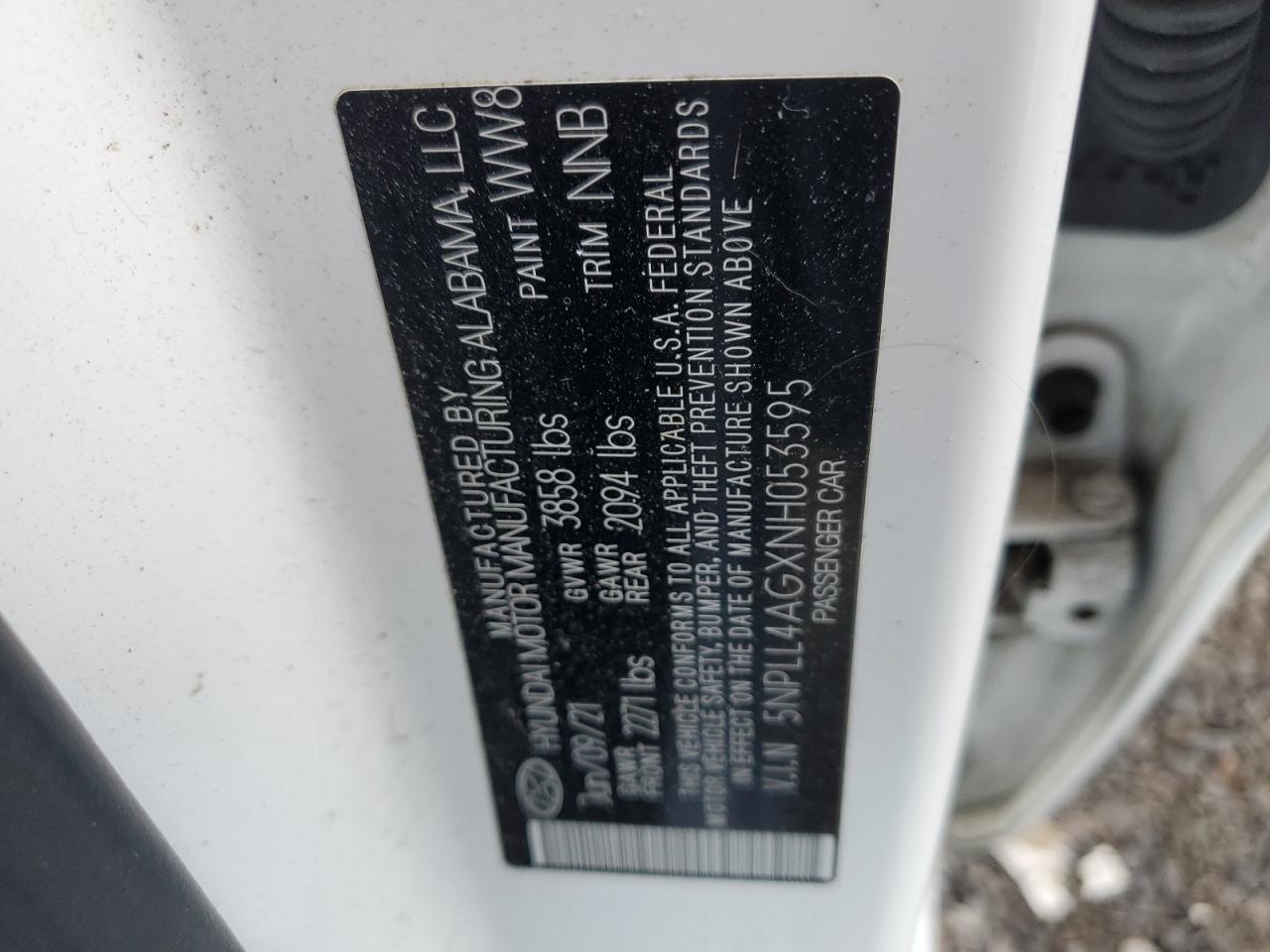 2022 Hyundai Elantra Se VIN: 5NPLL4AGXNH053595 Lot: 70292125