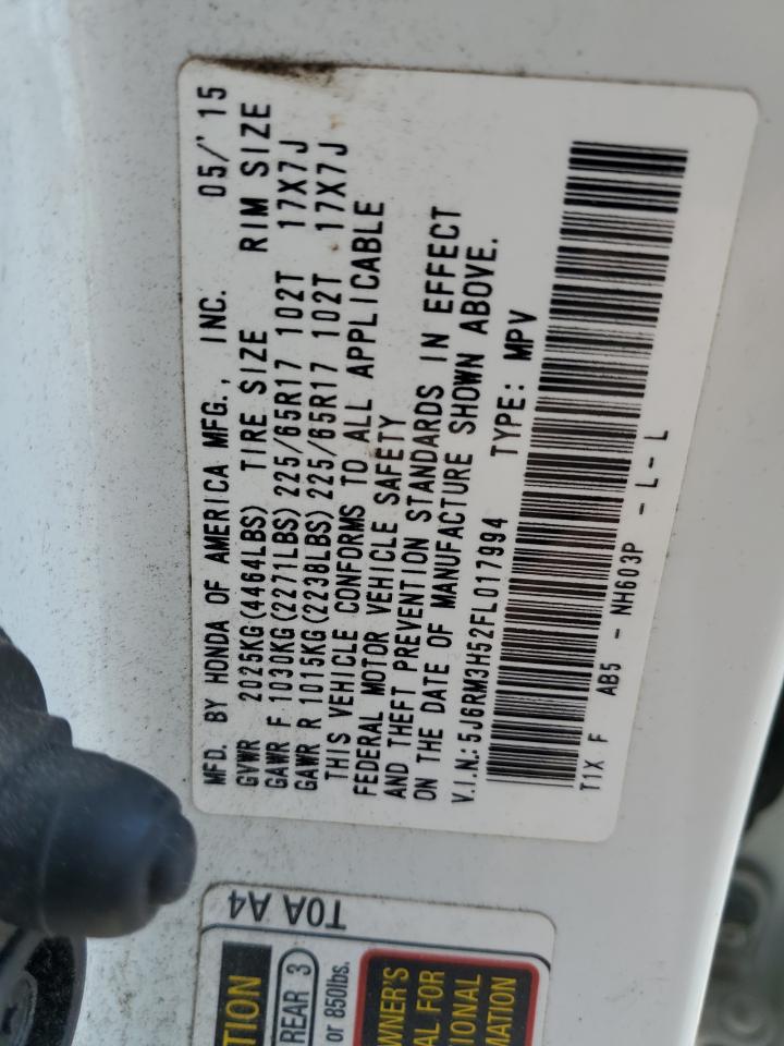 2015 Honda Cr-V Ex VIN: 5J6RM3H52FL017994 Lot: 69846325