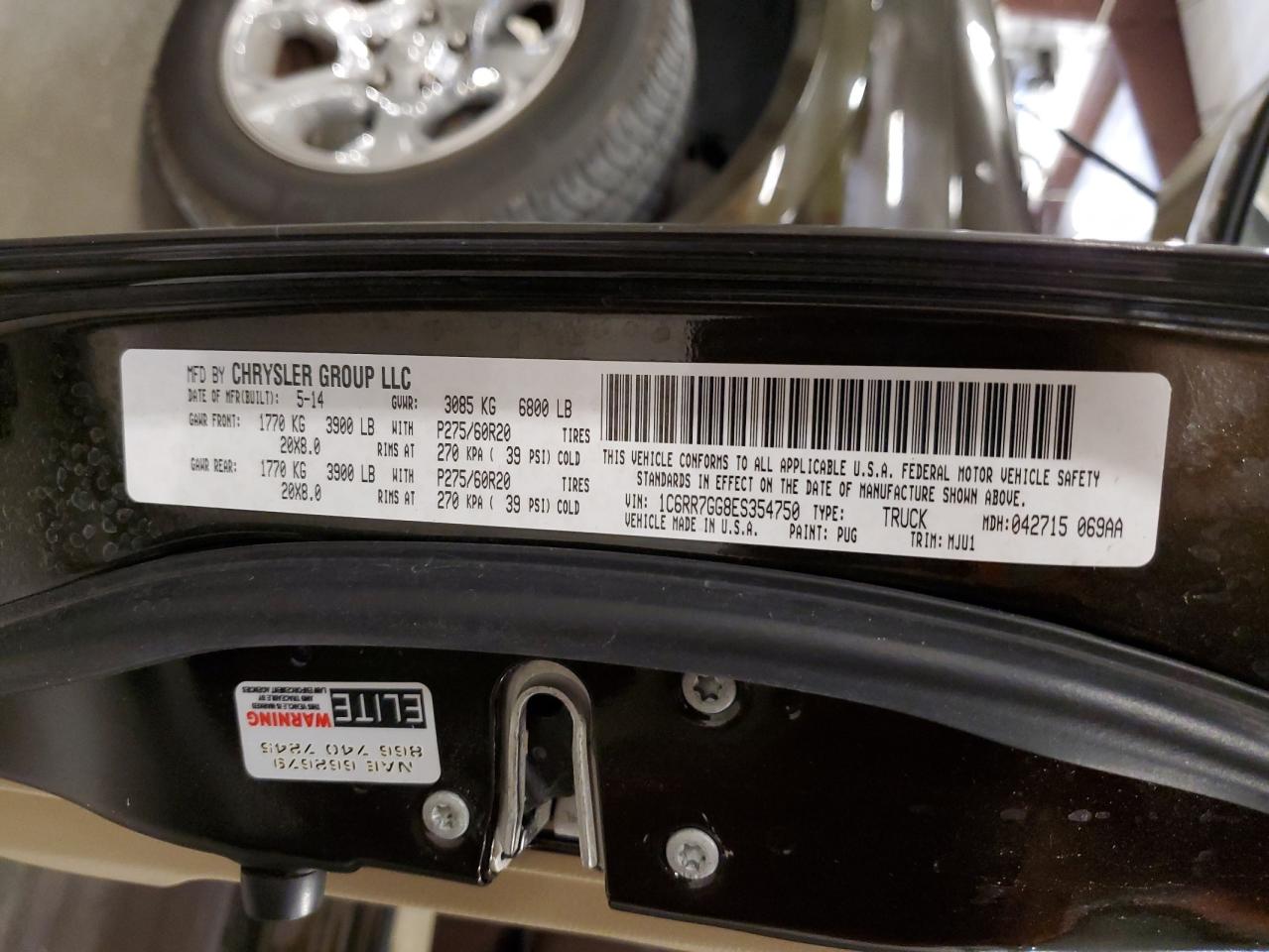 2014 Ram 1500 Slt VIN: 1C6RR7GG8ES354750 Lot: 69646085