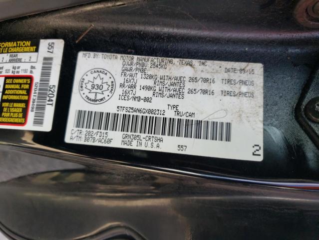 2016 TOYOTA TACOMA ACCESS CAB  