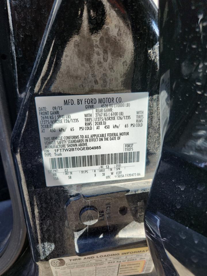2016 Ford F250 Super Duty VIN: 1FT7W2BT0GEB04985 Lot: 70930455