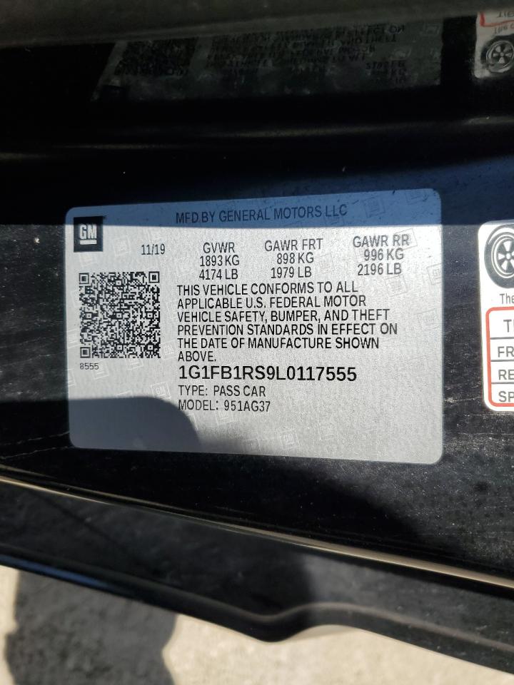 2020 Chevrolet Camaro Ls VIN: 1G1FB1RS9L0117555 Lot: 68661025