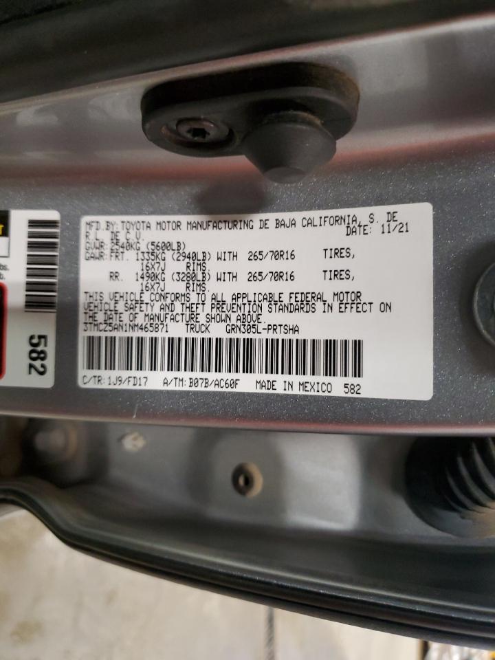 2022 Toyota Tacoma Double Cab VIN: 3TMCZ5AN1NM465871 Lot: 67643265