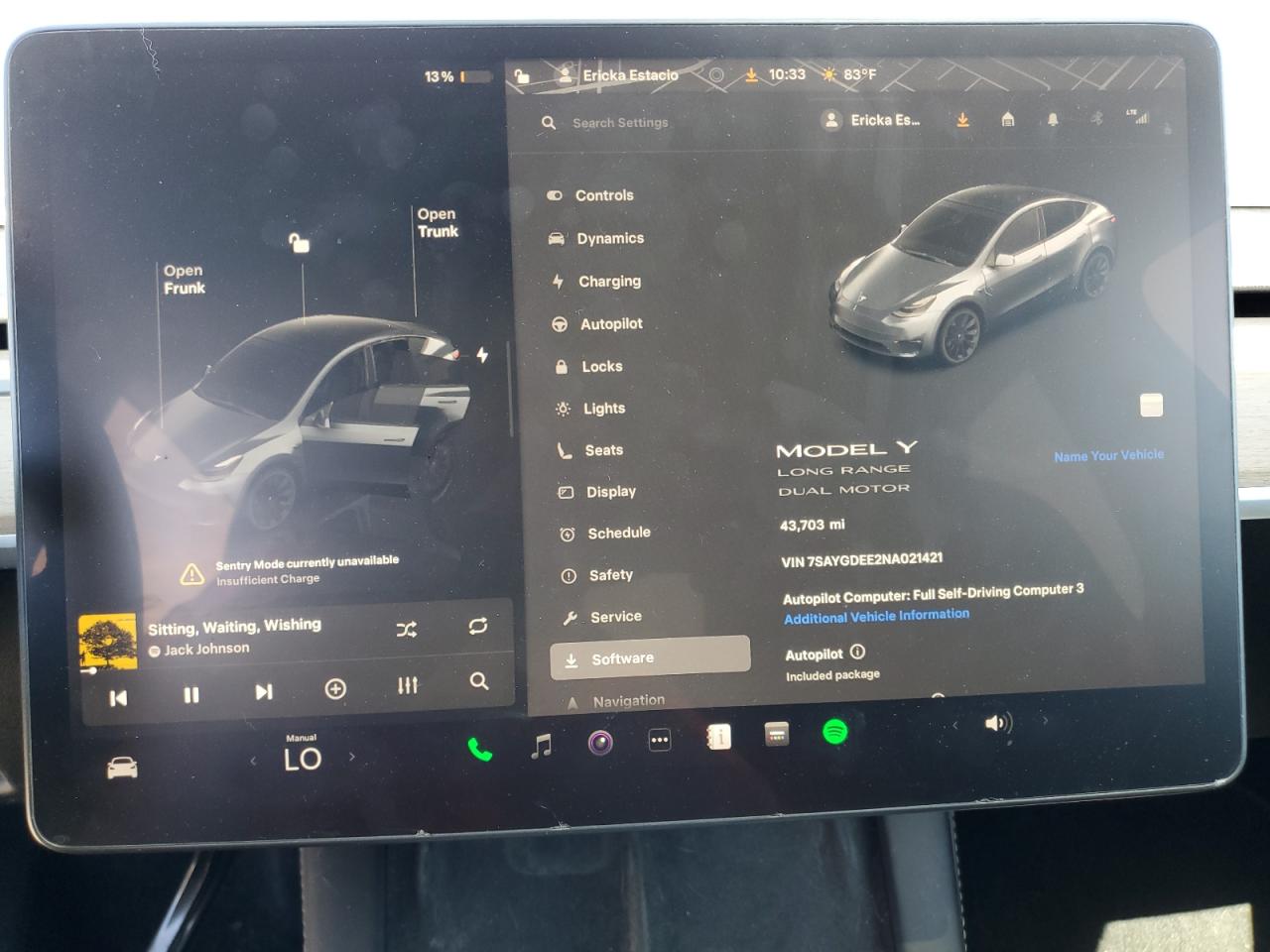 2022 Tesla Model Y VIN: 7SAYGDEE2NA021421 Lot: 69844175