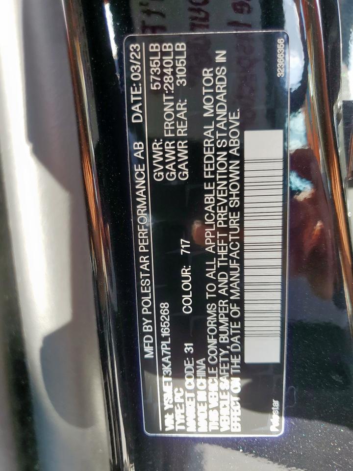 2023 Polestar 2 VIN: YSMET3KA7PL165268 Lot: 68977035