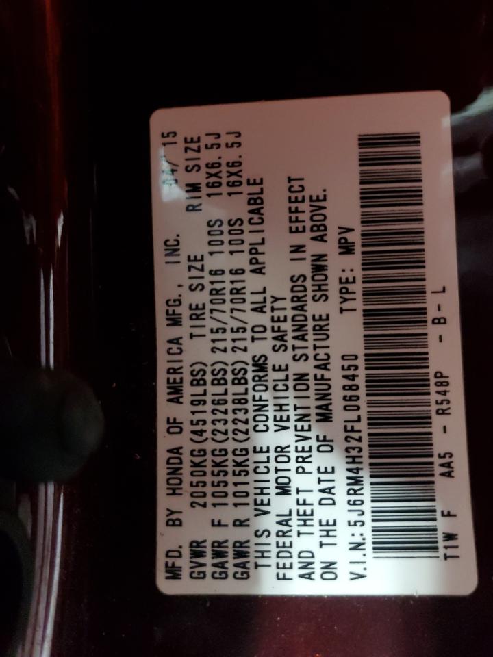 2015 Honda Cr-V Lx VIN: 5J6RM4H32FL068450 Lot: 71102475