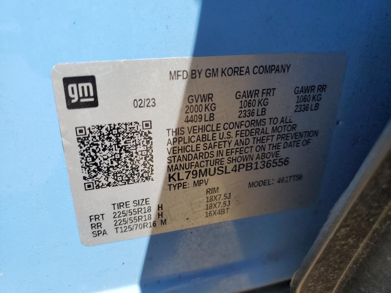 2023 Chevrolet Trailblazer Rs VIN: KL79MUSL4PB136556 Lot: 69316895