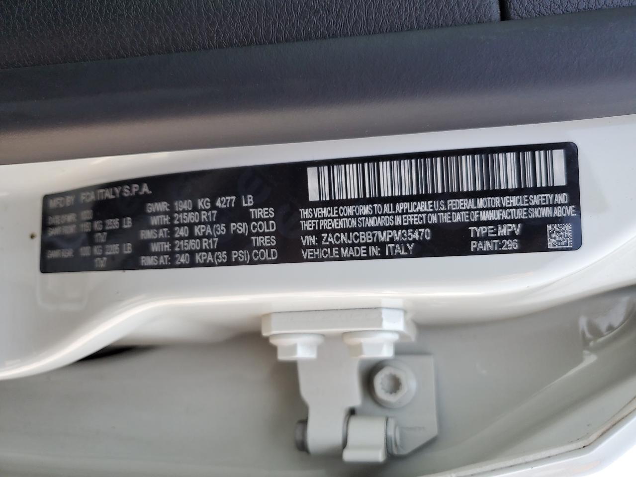 2021 Jeep Renegade Latitude VIN: ZACNJCBB7MPM35470 Lot: 67289385