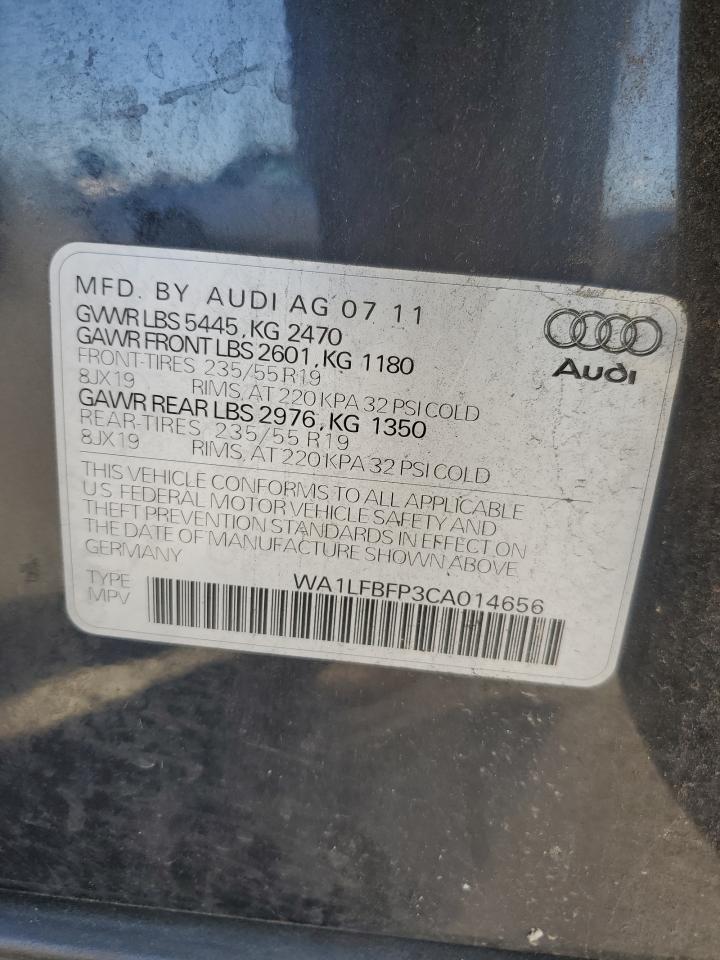 2012 Audi Q5 Premium Plus VIN: WA1LFBFP3CA014656 Lot: 70430455