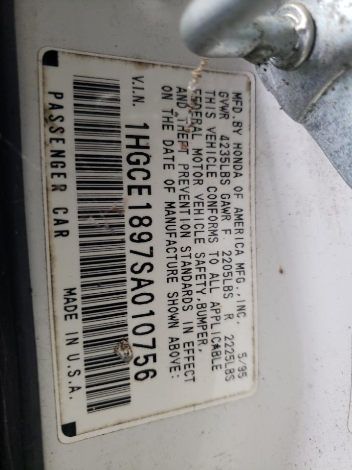 1995 Honda Accord Ex VIN: 1HGCE1897SA010756 Lot: 65445975