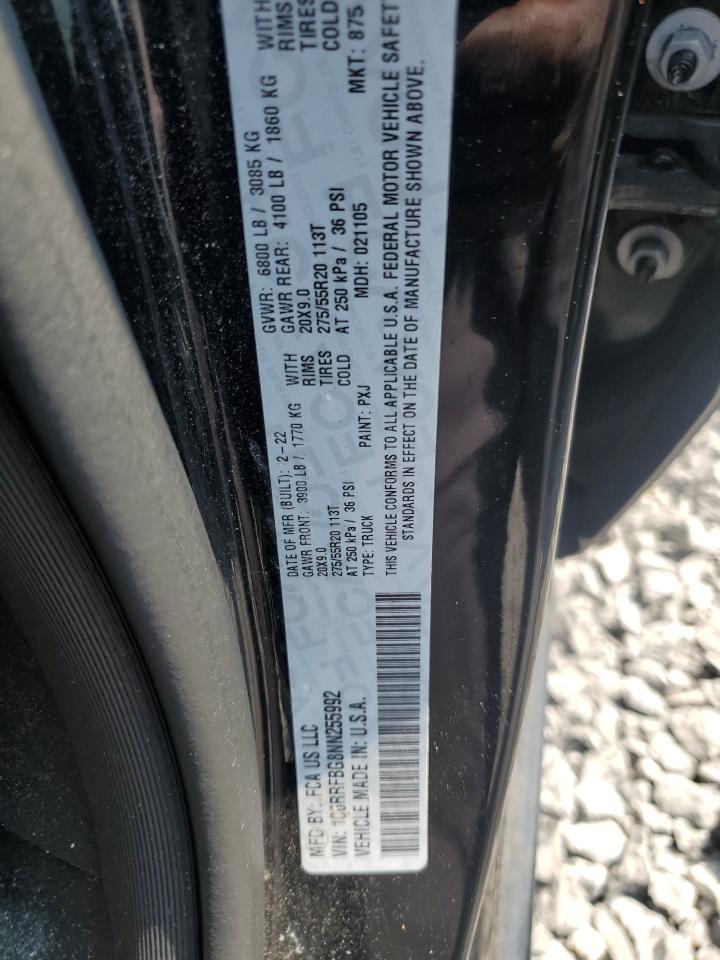 2022 Ram 1500 Big Horn/Lone Star VIN: 1C6RRFBG8NN255992 Lot: 69387475