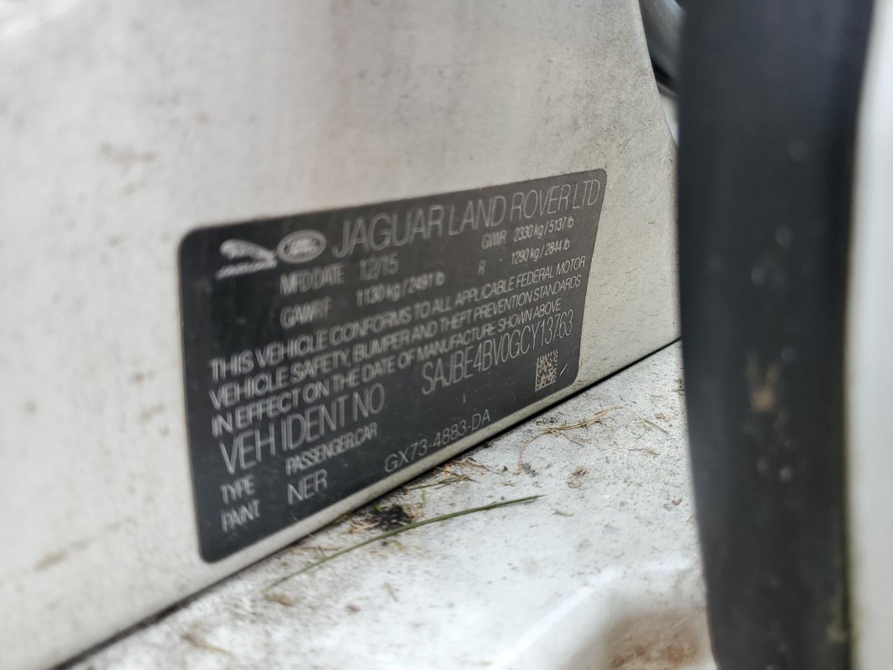 2016 Jaguar Xf Prestige VIN: SAJBE4BV0GCY13763 Lot: 70815795