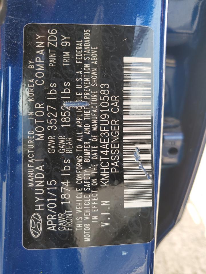 2015 Hyundai Accent Gls VIN: KMHCT4AE3FU910583 Lot: 68486565