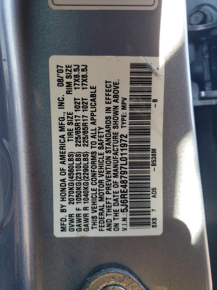 2007 Honda Cr-V Exl VIN: 5J6RE48797L011972 Lot: 68655005