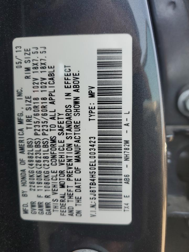 2014 Acura Rdx Technology VIN: 5J8TB4H50EL003423 Lot: 67400225