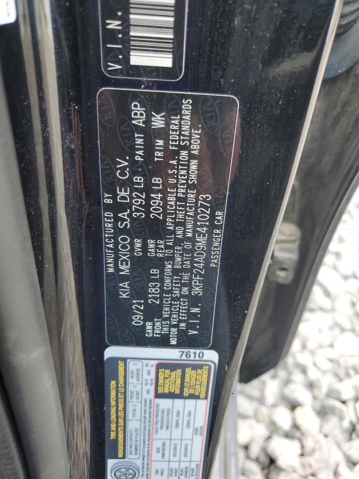 2021 Kia Forte Fe VIN: 3KPF24AD9ME410273 Lot: 70713175