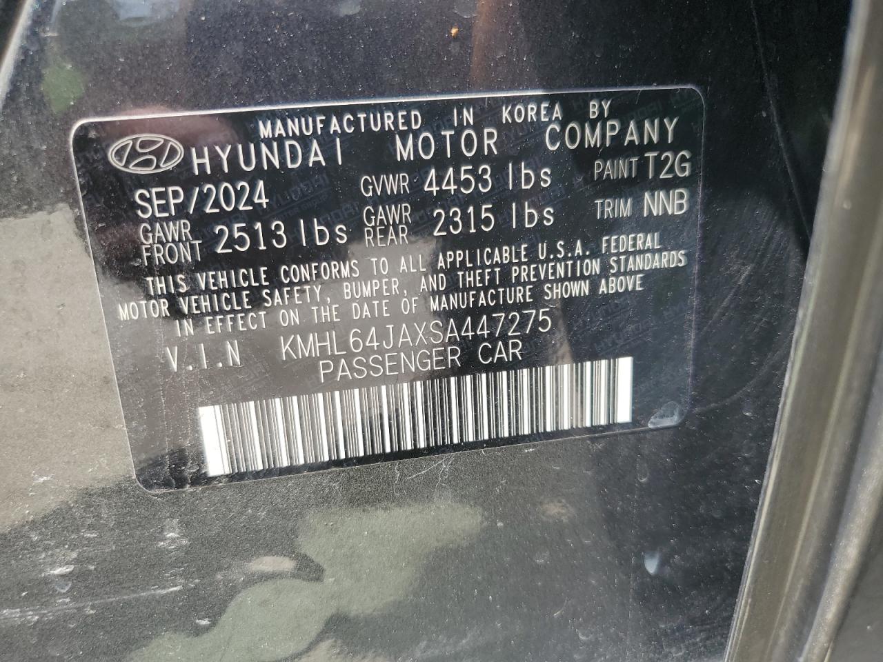 2025 Hyundai Sonata Sel VIN: KMHL64JAXSA447275 Lot: 67521425