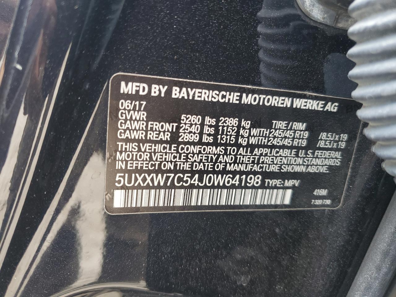 2018 BMW X4 xDrivem40I VIN: 5UXXW7C54J0W64198 Lot: 68641815