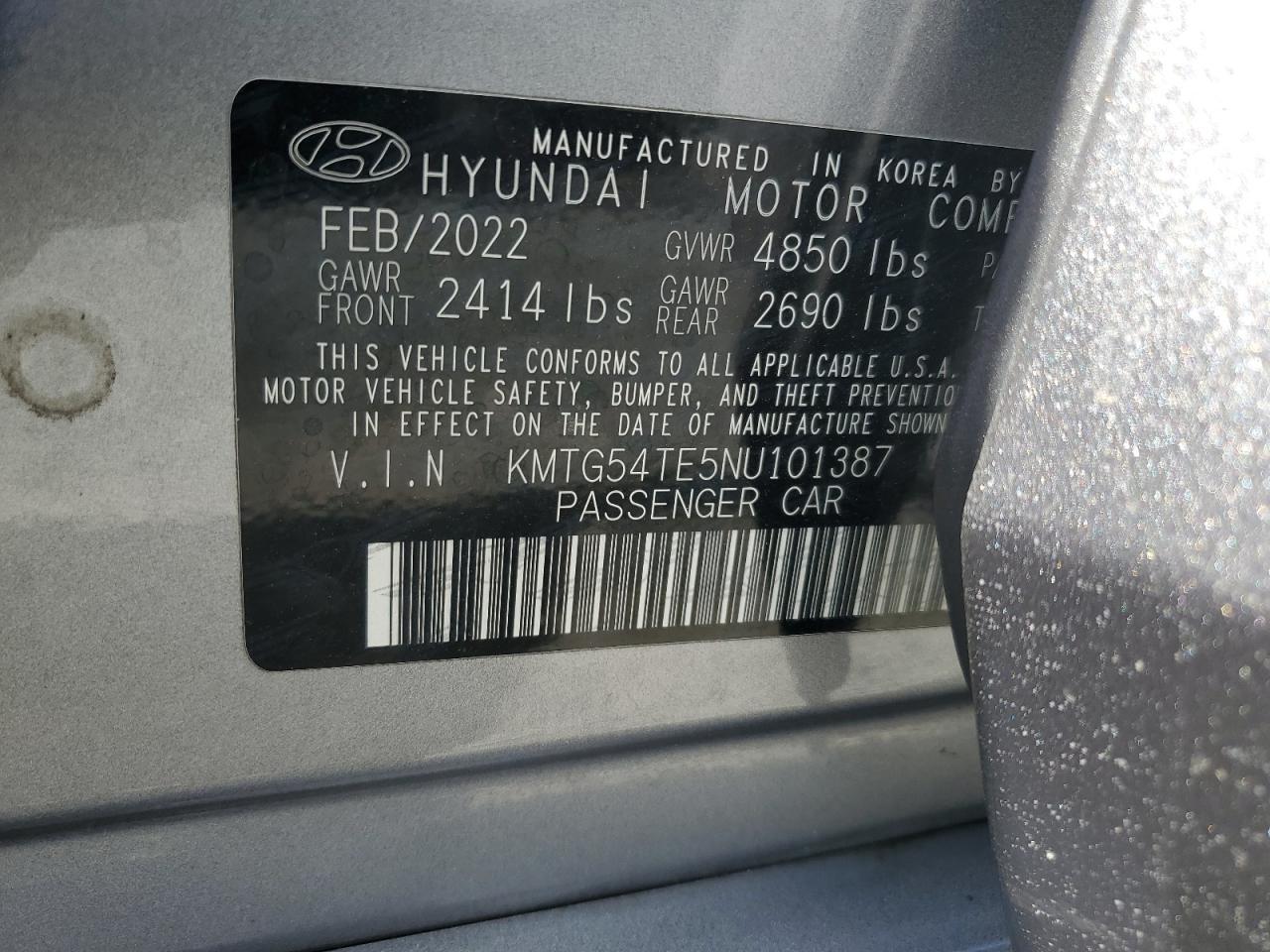 2022 Genesis G70 Base VIN: KMTG54TE5NU101387 Lot: 68297425