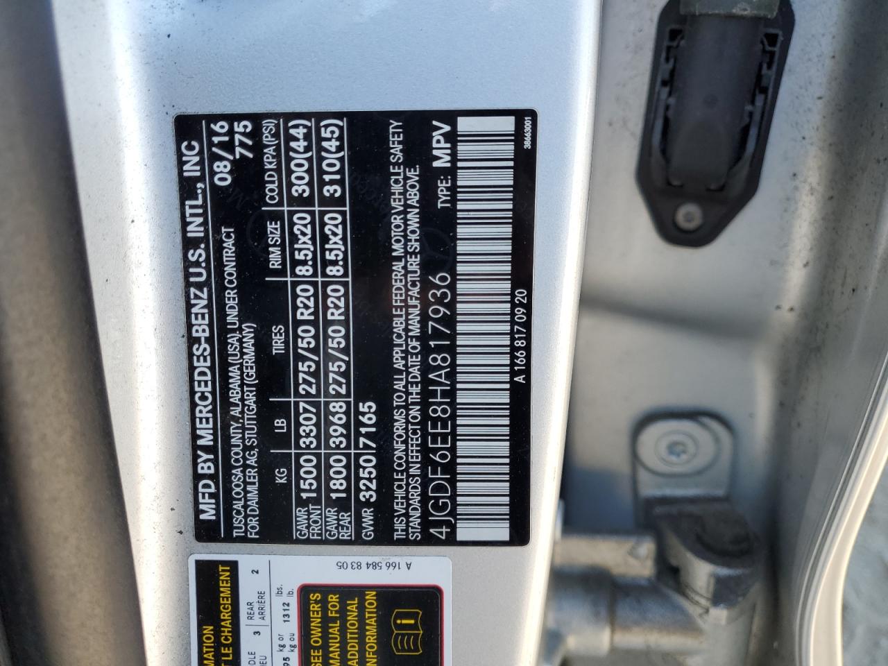 2017 Mercedes-Benz Gls 450 4Matic VIN: 4JGDF6EE8HA817936 Lot: 70573145