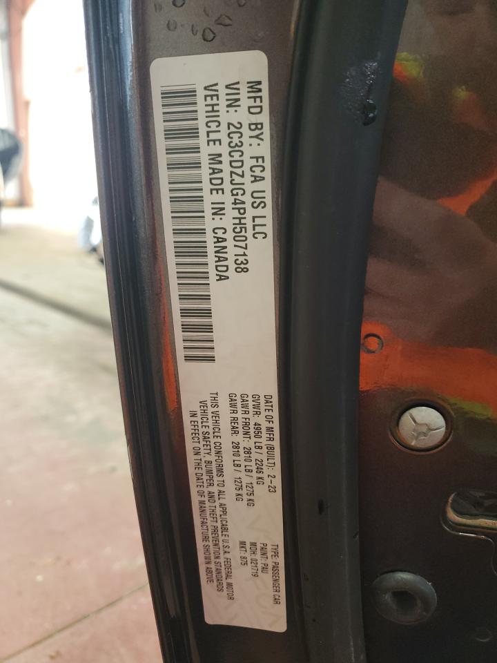 2023 Dodge Challenger Gt VIN: 2C3CDZJG4PH507138 Lot: 70272825