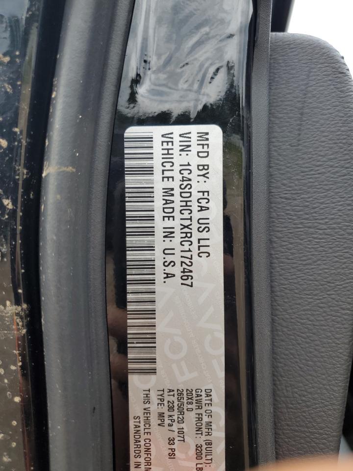 2024 Dodge Durango R/T VIN: 1C4SDHCTXRC172467 Lot: 69986495