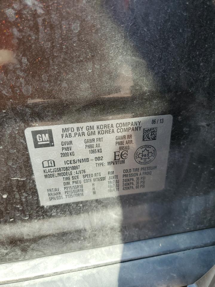 2013 Buick Encore VIN: KL4CJGSB7DB210097 Lot: 67890355